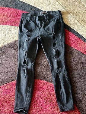 Torrid Black Distressed Skinny Jeans